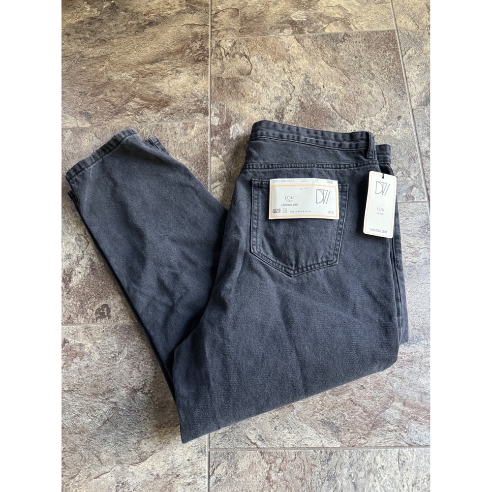 NWT Don't Think Twice‎ DTT Lou Curve Slim Mom Jeans Black US Size 16